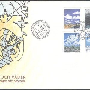 Sverige – FDC 1990-10-06 – Moln och väder, 4 kpl Vinjett 1