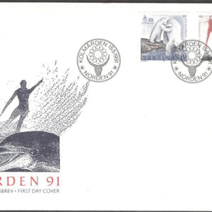 Sverige – FDC 1991-05-15 – Norden IX. Turism, serie 2 kpl Vinjett 1