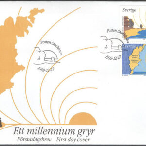 Sverige – FDC 1999-12-27 – Ett millenium gryr, par kpl Vinjett 1