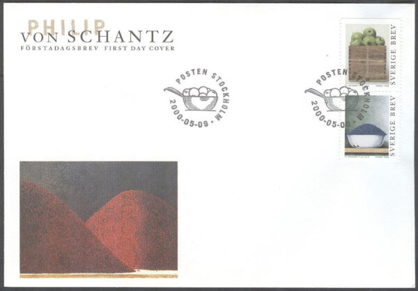 Sverige - FDC 2000-05-09 - Philip von Schantz, SX-par kpl Vinjett 1