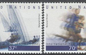 FN New York – M  984-985 Internat Sportåret 2005 Segling & Löpning, serie 2 kpl **