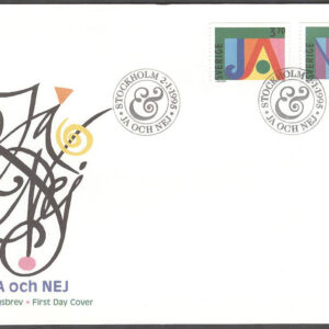 Sverige – FDC 1995-01-02 – Ja och Nej frimärken II, serie 2 kpl Vinjett 1