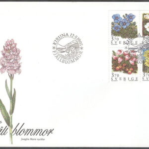 Sverige – FDC 1995-05-12 – Fjällblommor, serie 4 kpl Vinjett 1