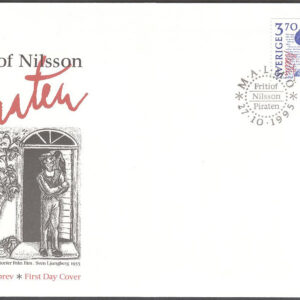 Sverige – FDC 1995-10-27 – Fritiof Nilsson Piraten, märke kpl Vinjett 1