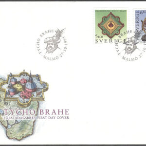 Sverige – FDC 1995-10-27 – Tycho Brahe, serie 2 kpl Vinjett 1