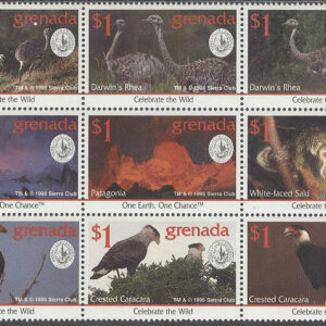 Grenada – M 2920-2928 Fåglar – Naturskydd Sierra Club 100 år, 9-Block kpl **