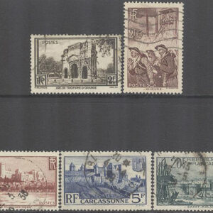 Frankrike – M  410-413, 415 Byggnader & Gruvarbetare, serie 5 olika