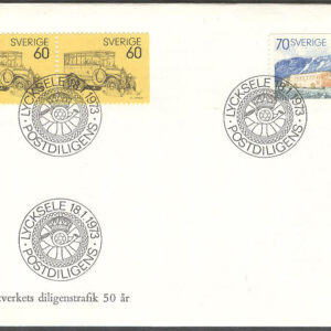 Sverige – FDC 1973-01-18 – Postdiligenser, 3 kpl Vinjett 3