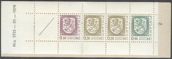 Finland - Häfte HA 13 I N:o 1735 n kh Lejontyp 4 frimärken **