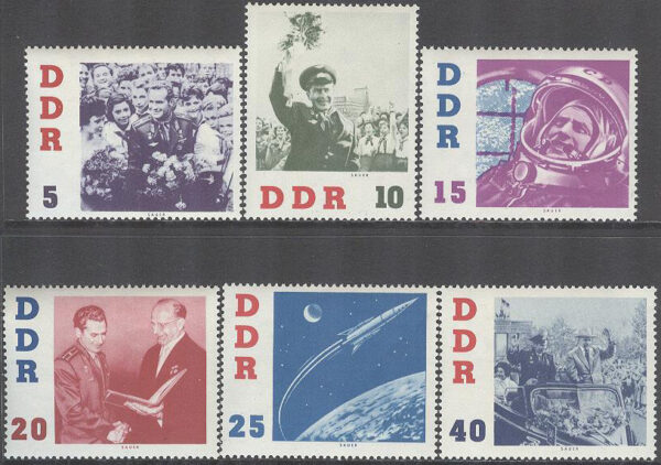 DDR - M  863-868 Besök av sovjetiske kosmonauten G Titow, 6 kpl **