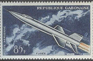 Gabon – M  178 Utveckling av flyget – Rymd – Raket, märke **