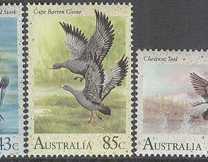 Australien – M 1238-1240 Fåglar bla Kastanjekricka, 3 olika **