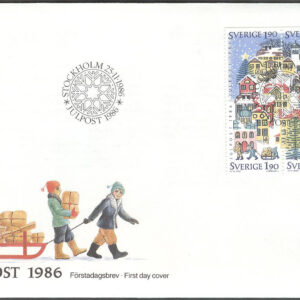Sverige – FDC 1986-11-25 – Jul 1986, 4-Block kpl Vinjett 1