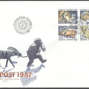 Sverige – FDC 1987-11-25 – Jul 1987, 4-Block kpl Vinjett 1