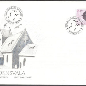 Sverige – FDC 1988-08-25 – Tornsvala, 1 kpl Vinjett 1