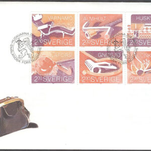 Sverige – FDC 1989-08-22 – Småländsk företagsamhet, serie 6 kpl Vinjett 1