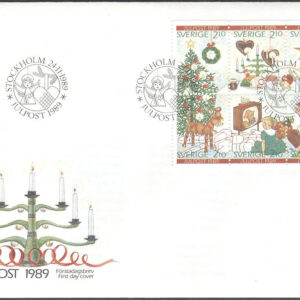 Sverige – FDC 1989-11-24 – Jul 1989, serie 6 kpl Vinjett 1