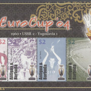 Antigua & Barbuda – M 4101-4104 EM i Fotboll i Portugal 2004, Miniark kpl **