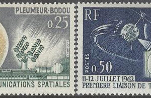 Frankrike – M 1413-1414 Rymd – Kommunikation USA-Europa, serie 2 kpl **