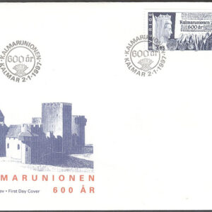Sverige – FDC 1997-01-02 – Kalmarunionen 600 år, 1 kpl Vinjett 1