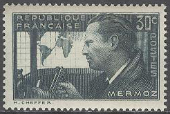 Frankrike – M  343 a Jean Mermoz död i 1 år – Flygare – Flygplan, märke **