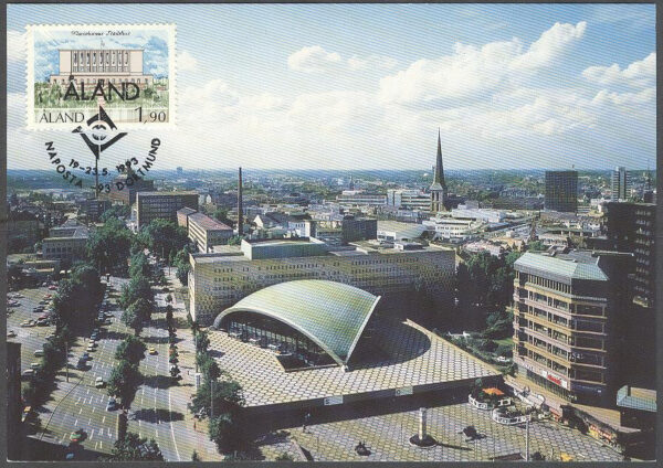 Åland - Utställningskort 1993 - Mariehamns Stadshus - Bruksfrimärke, 1 kpl