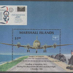 Marshall Islands – M BL   1 Postflyg Douglas C-54 – Utställ AMERIPEX 86, Block **