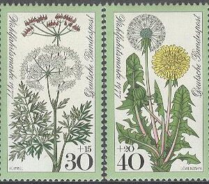 Tyskland – M  949-950 Välfärd – Blommor bla Maskros, serie 2 olika **