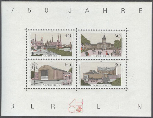 Berlin - M BL   8 Staden Berlin 750 år - Byggnader, Block **