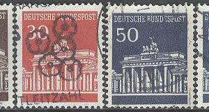 Tyskland – M  506, 508-510 Byggnader – Brandenburger Tor, 4 olika