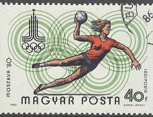 Ungern – M 3433 A OS i Moskva 1980 – Handboll, märke