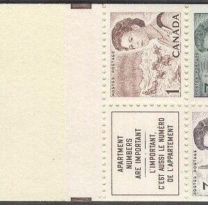 Kanada – M  398, 400, 484 + Reklamruta Drottning Elisabeth II, 6 frimärken i Häfte