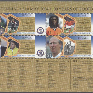 Tuvalu – M 1182-1185 Internationella Fotbollsförbundet FIFA 100 år, Miniark kpl **
