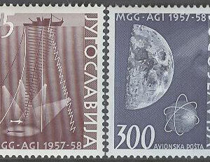 Jugoslavien – M  868-869 Internationella Geofysiska året 1958, serie 2 kpl **