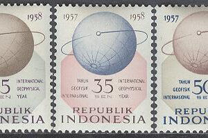 Indonesien – M  224-228 Internationella Geofysiska året 1957/1958, serie 5 kpl **