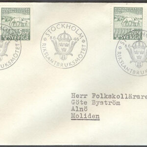 Sverige – FDC 1946-06-08 – Svenska Lantbruksmötena 100 år, serie 4 kpl Adressat