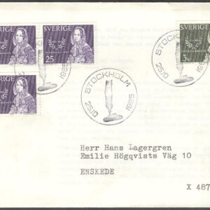 Sverige – FDC 1965-10-25 – Fredrika Bremer, 4 kpl Adressat