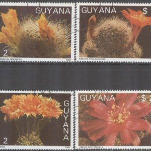 Guyana – M 2088-2091 Blommor på Kaktusar, serie 4 olika