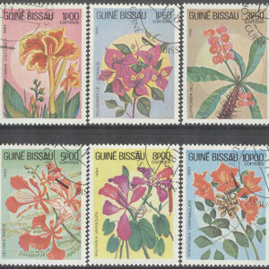 Guinea-Bissau – M  724-729 Blommor bla Flamboyant, 6 ol stpl