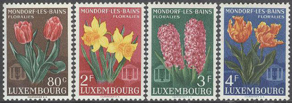 Luxemburg - M  531-534 Blommor bla Tulpaner, 4 kpl **
