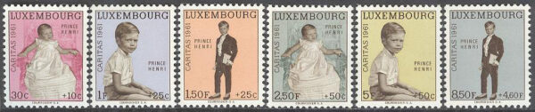 Luxemburg - M  649-654 Caritas 1961 - Prins Henri, serie 6 kpl **