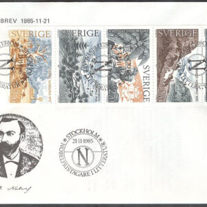 Sverige – FDC 1985-11-21 – Nobelpristagare – Litteratur, Helt Block kpl Vinjett 2