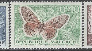 Madagaskar – M  445-447 Fjärilar bla Colotis zoe , serie 3 olika **