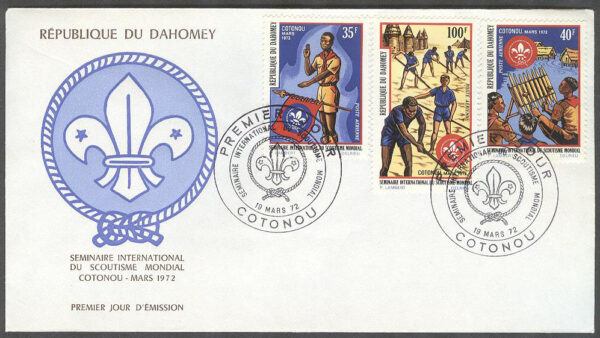 Dahomey - FDC 1972-03-19 - Scouting - Internat. Seminarium, serie 3 kpl