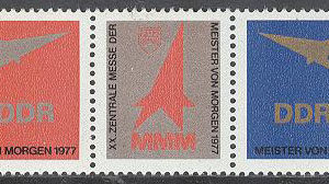 DDR – M 2268-2269 + Zf Mässa för Meister von morgen MMM – Raketer, 3-strip kpl **