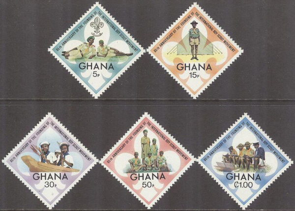 Ghana - M  479-483 A Scouting 65 år, 5 kpl **
