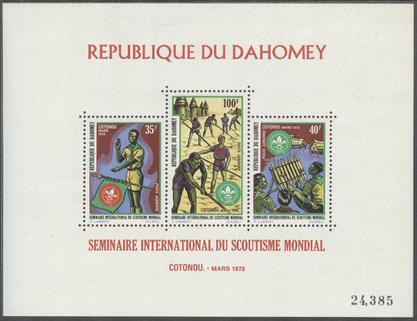 Dahomey - M BL  18 Scouting - Internat. Seminarium, serie 3 kpl, Block **