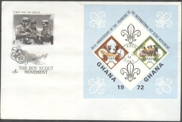 Ghana - FDC 1972-10-02 - Scouting 65 år, Block