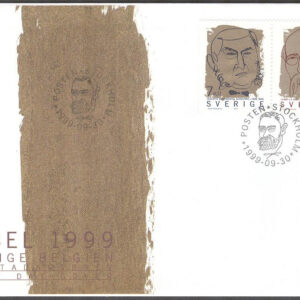 Sverige – FDC 1999-09-30 – Nobels Fredspris – Belgien, par kpl Vinjett 1