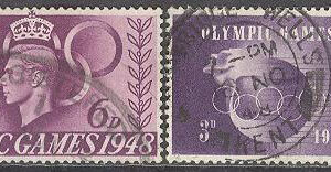 England – M  237-240 OS i London 1948 – Kung George VI, 4 kpl